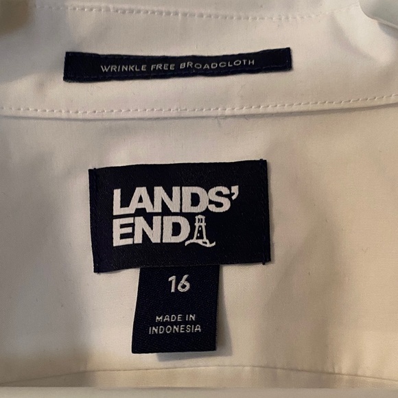Lands' End Crisp White Collared Blouse - Picture 2 of 4